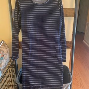 Blue and white stripped dress